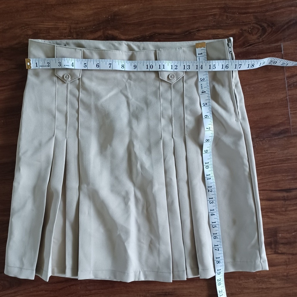 French Toast Girls Khaki Pleated School Uniform Skirt Size 16 Adjustable Waist - Picture 3 of 8